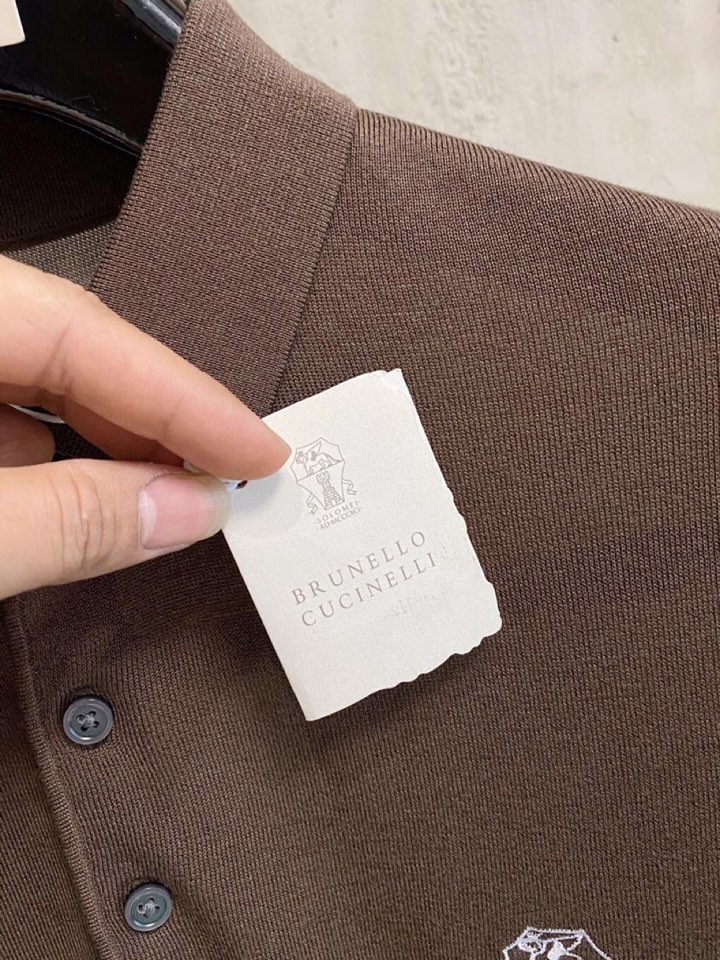 brunello Cucinelli bc家族男士高端简约短袖翻领T恤针织衫，经典王牌系列\n高端奢华且