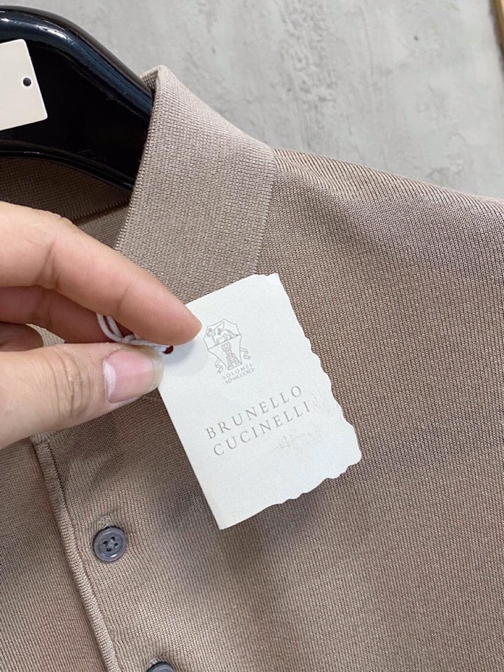 brunello Cucinelli bc家族男士高端简约短袖翻领T恤针织衫，经典王牌系列\n高端奢华且