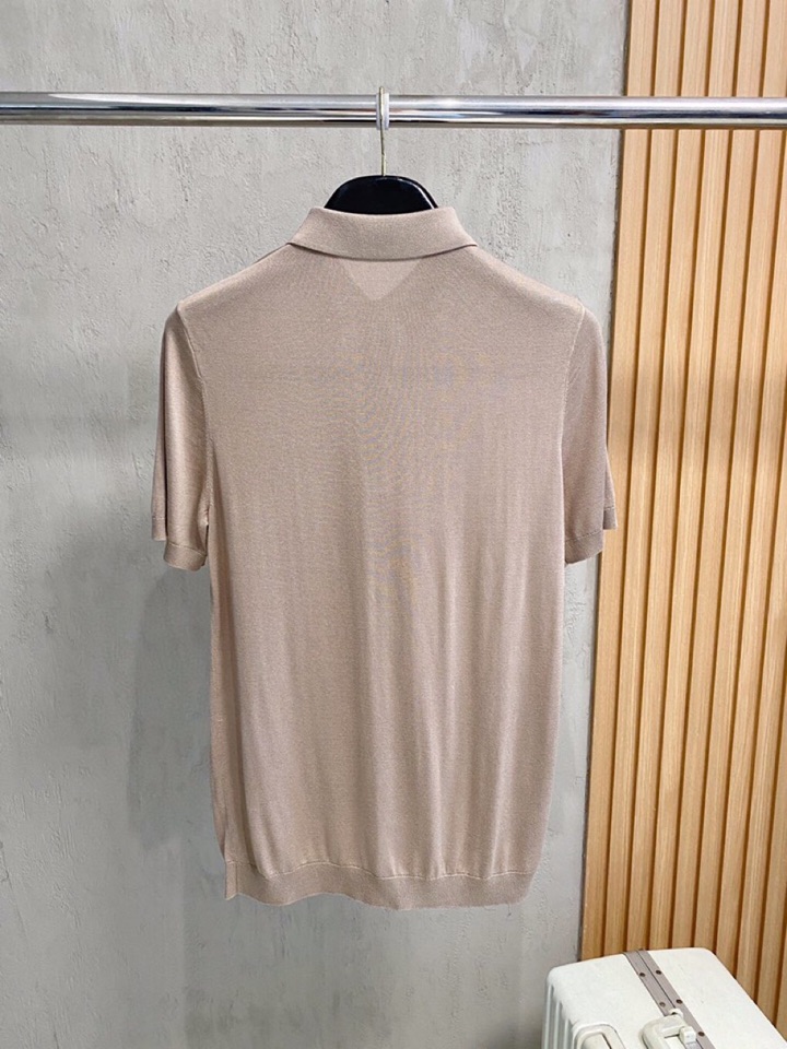 brunello Cucinelli bc家族男士高端简约短袖翻领T恤针织衫，经典王牌系列\n高端奢华且