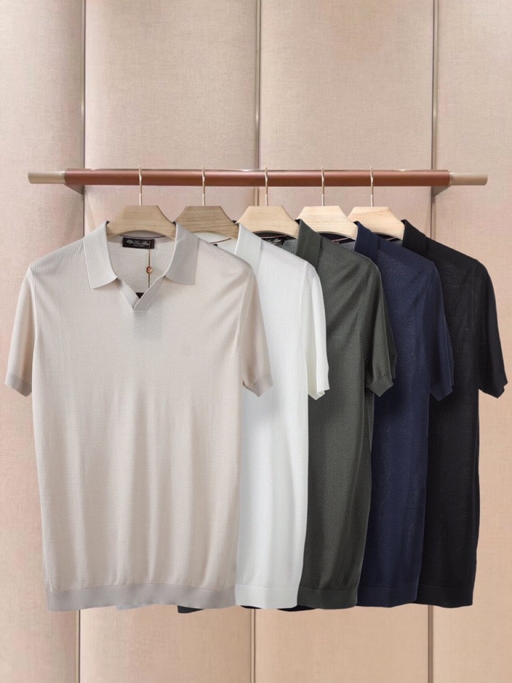 loro Piana 诺悠翩雅loro Piana 超级爆款推荐，新品男装系列爆款短袖翻领T恤针织衫，面
