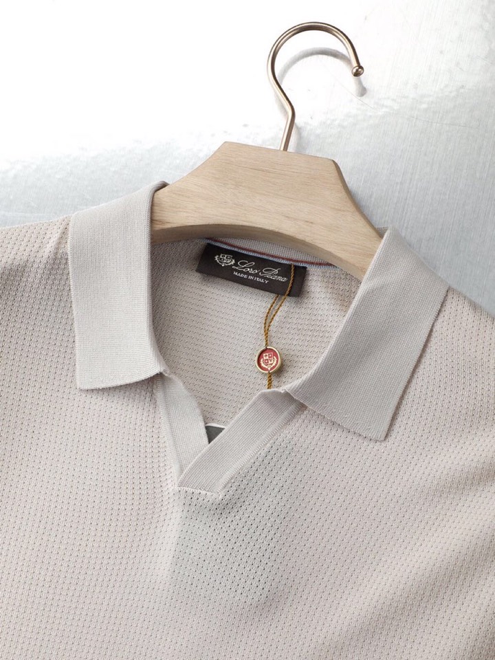 loro Piana 诺悠翩雅loro Piana 超级爆款推荐，新品男装系列爆款短袖翻领T恤针织衫，面