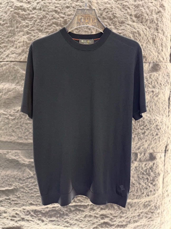 loro Piana 诺悠翩雅 loro Piana ss 早春新品男士棉质混纺短袖圆领T恤针织衫\n颜