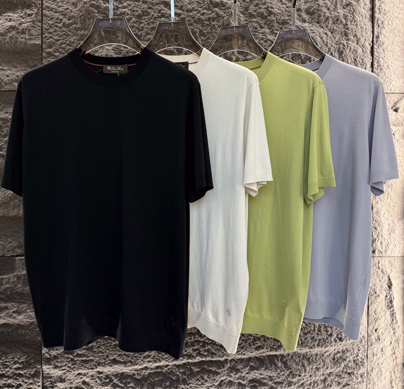 loro Piana 诺悠翩雅 loro Piana ss 早春新品男士棉质混纺短袖圆领T恤针织衫\n颜