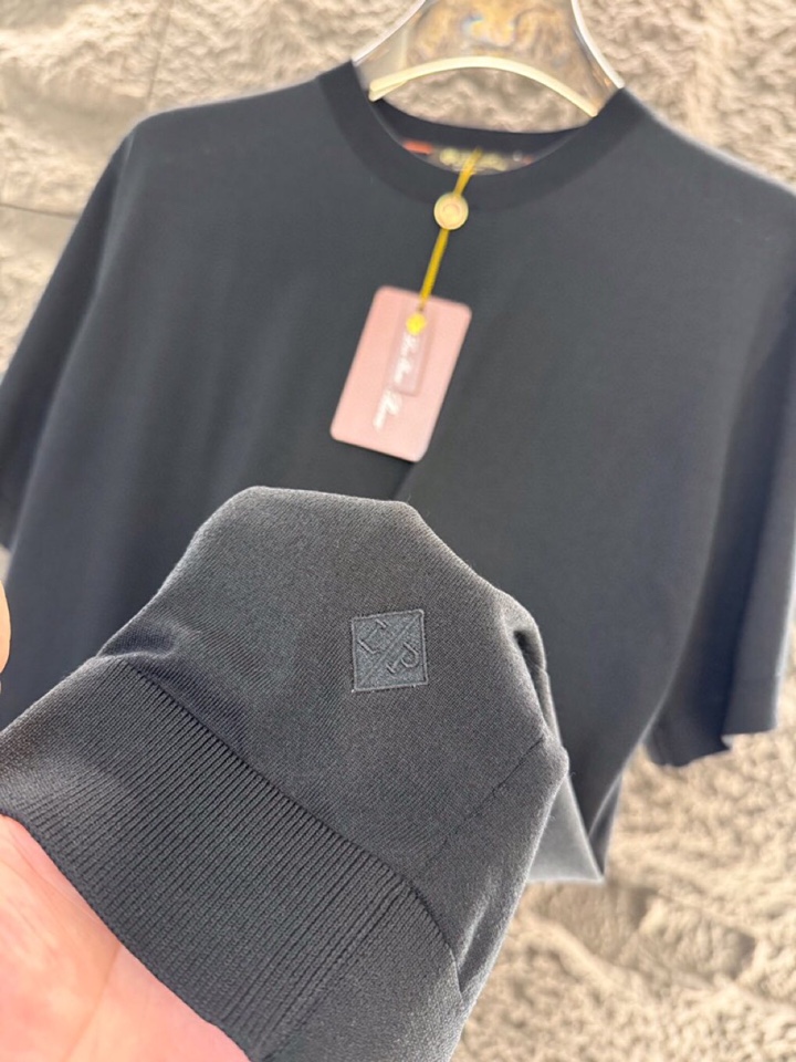 loro Piana 诺悠翩雅 loro Piana ss 早春新品男士棉质混纺短袖圆领T恤针织衫\n颜