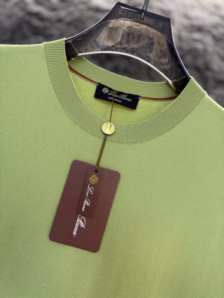 loro Piana 诺悠翩雅 loro Piana ss 早春新品男士棉质混纺短袖圆领T恤针织衫\n颜