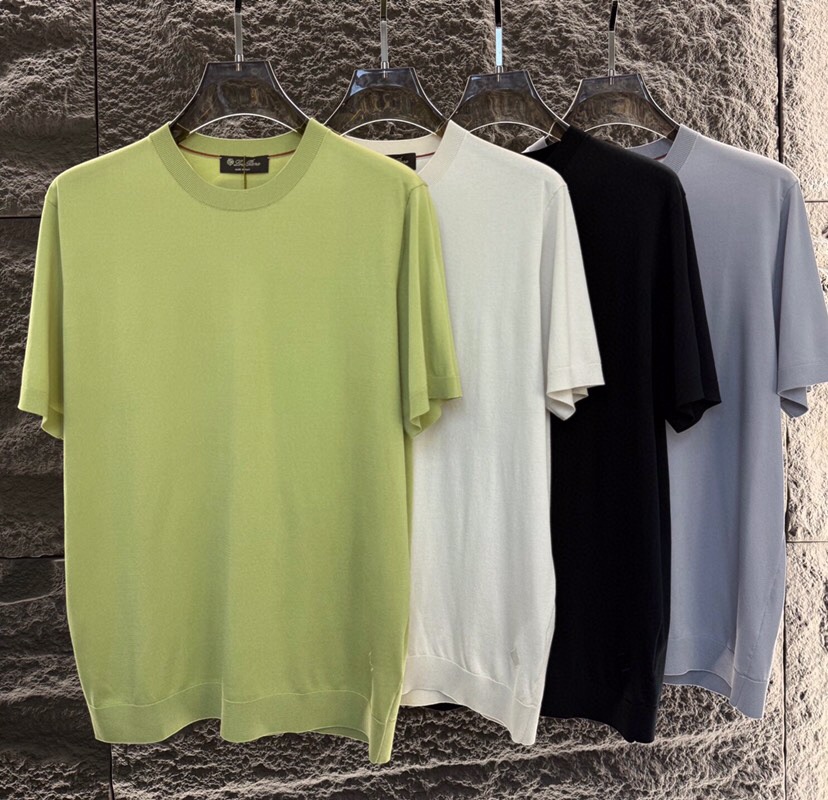 loro Piana 诺悠翩雅 loro Piana ss 早春新品男士棉质混纺短袖圆领T恤针织衫\n颜