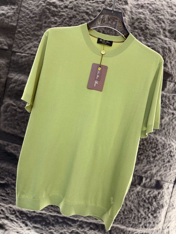loro Piana 诺悠翩雅 loro Piana ss 早春新品男士棉质混纺短袖圆领T恤针织衫\n颜