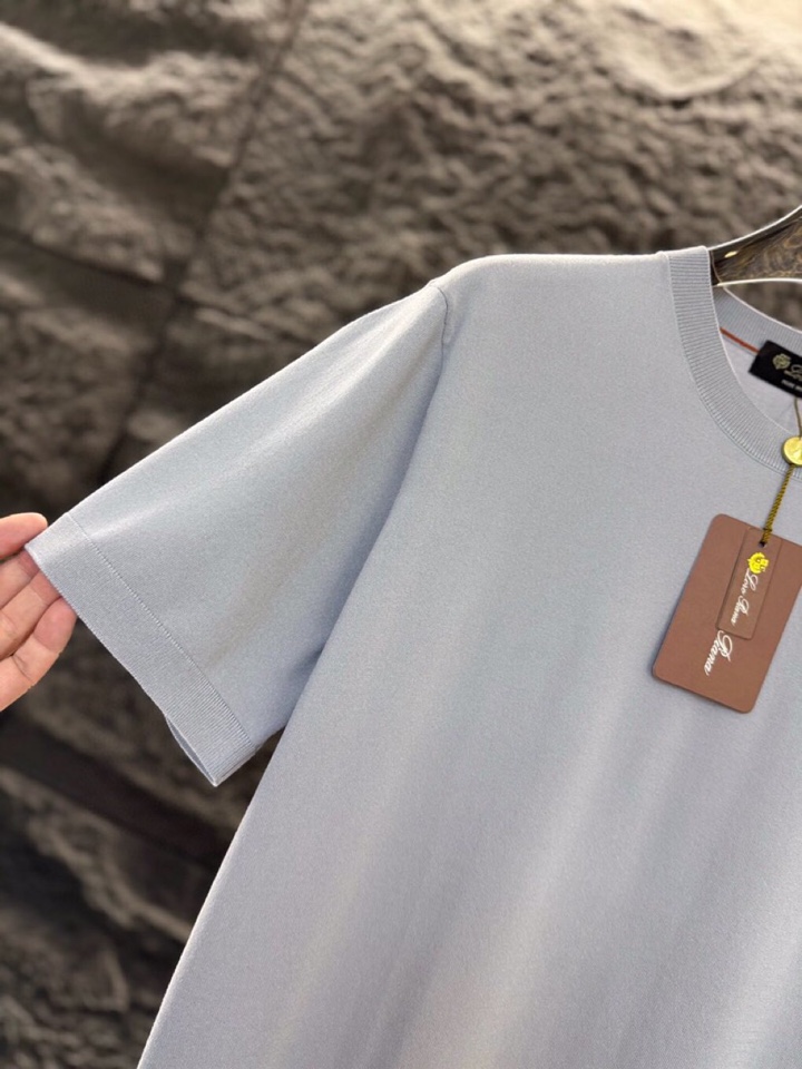loro Piana 诺悠翩雅 loro Piana ss 早春新品男士棉质混纺短袖圆领T恤针织衫\n颜