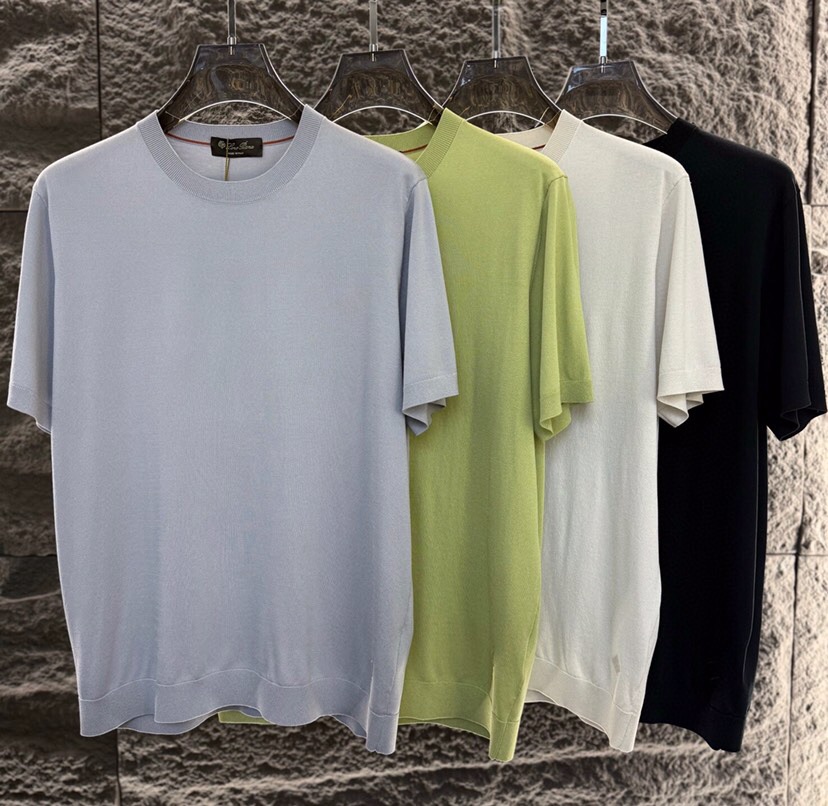 loro Piana 诺悠翩雅 loro Piana ss 早春新品男士棉质混纺短袖圆领T恤针织衫\n颜