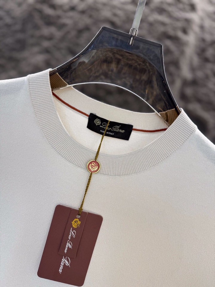 loro Piana 诺悠翩雅 loro Piana ss 早春新品男士棉质混纺短袖圆领T恤针织衫\n颜