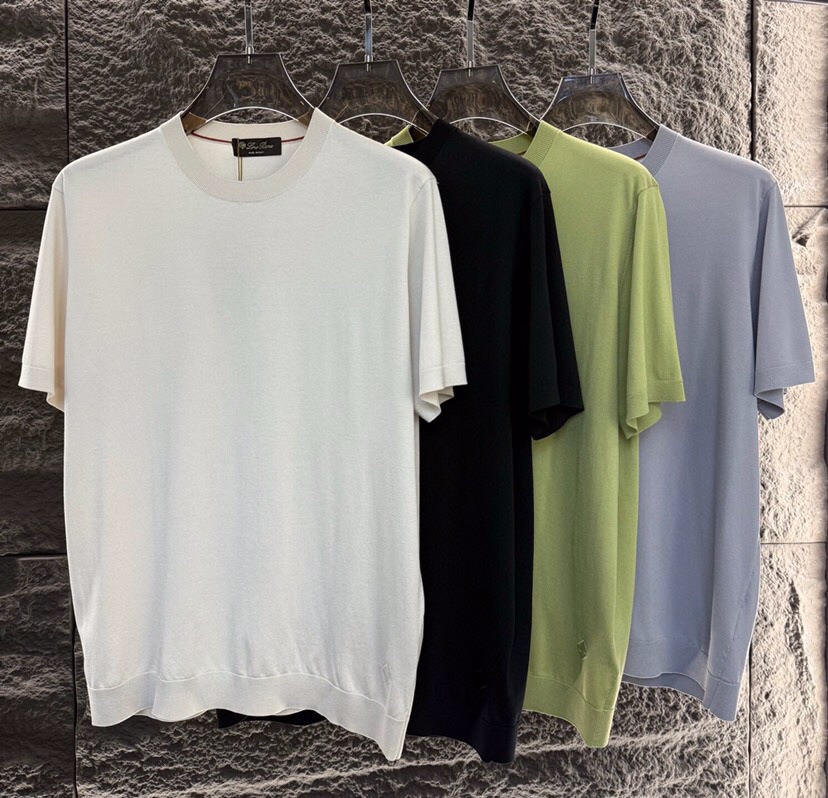 loro Piana 诺悠翩雅 loro Piana ss 早春新品男士棉质混纺短袖圆领T恤针织衫\n颜