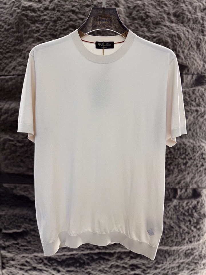 loro Piana 诺悠翩雅 loro Piana ss 早春新品男士棉质混纺短袖圆领T恤针织衫\n颜
