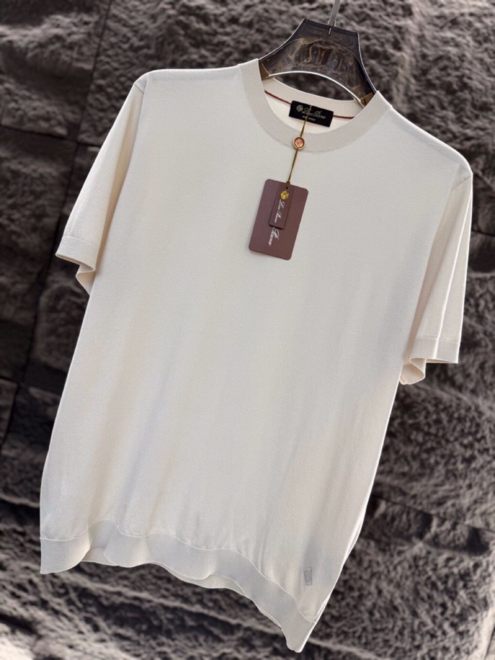 loro Piana 诺悠翩雅 loro Piana ss 早春新品男士棉质混纺短袖圆领T恤针织衫\n颜