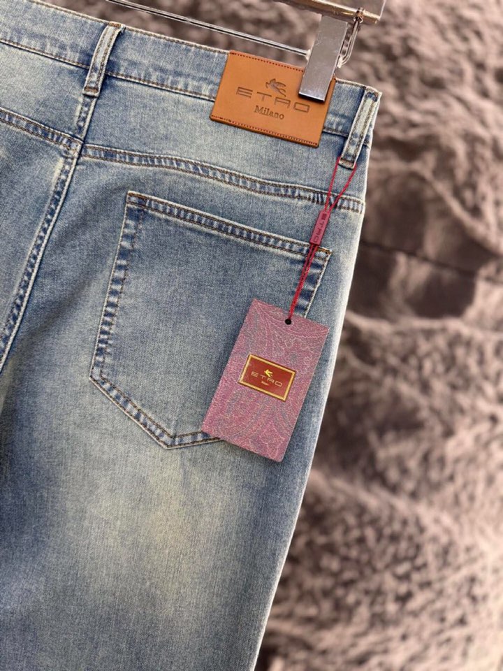 ETRO 艾绰 男士棉质 2026ss 早春新品浅色五袋牛仔裤，高奢内敛低调，轻松驾驭不挑人 裁剪精细完