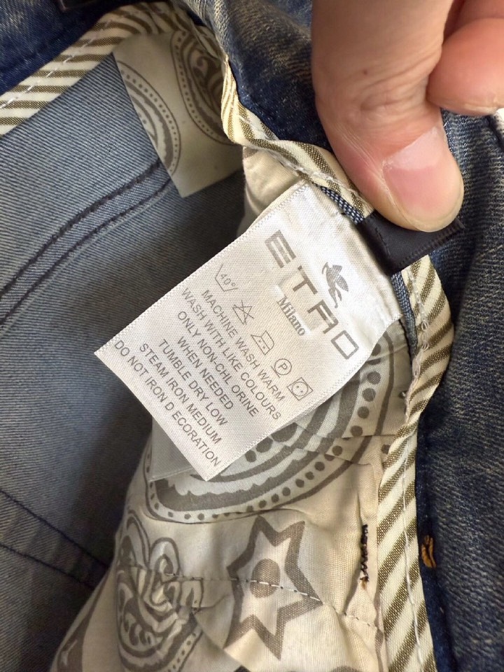 ETRO 艾绰 男士棉质 2026ss 早春新品浅色五袋牛仔裤，高奢内敛低调，轻松驾驭不挑人 裁剪精细完