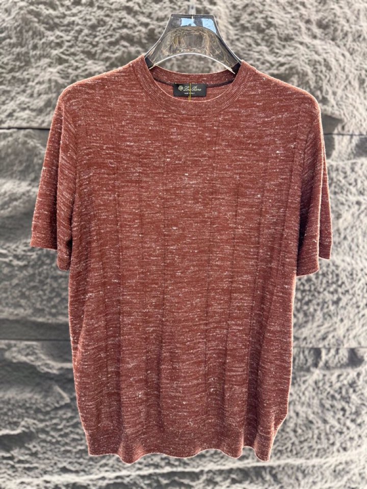 loro Piana 诺悠翩雅loro Pianass 早春新品\nTori男士短袖圆领T恤针织衫，亚麻