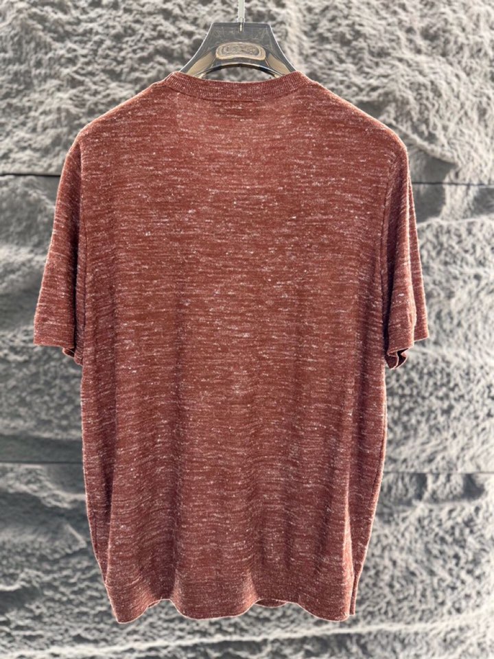 loro Piana 诺悠翩雅loro Pianass 早春新品\nTori男士短袖圆领T恤针织衫，亚麻