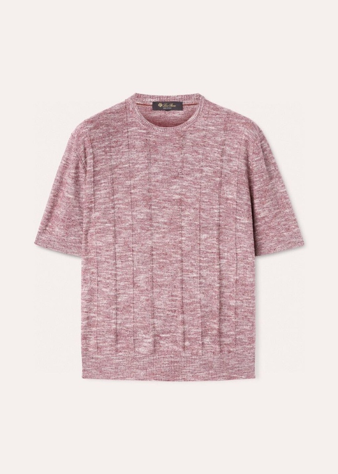 loro Piana 诺悠翩雅loro Pianass 早春新品\nTori男士短袖圆领T恤针织衫，亚麻