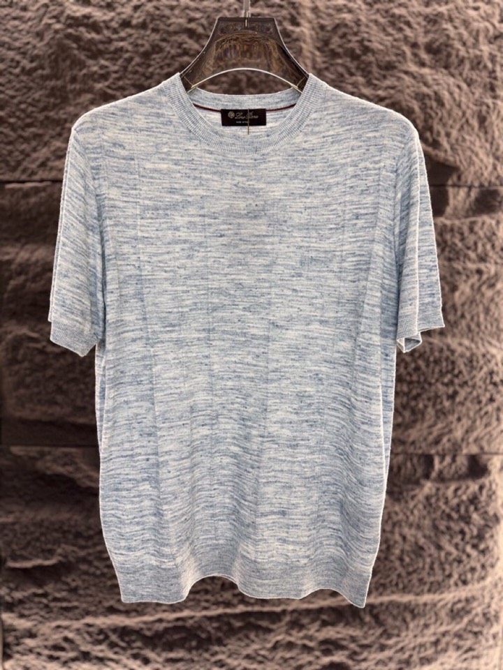 loro Piana 诺悠翩雅loro Pianass 早春新品\nTori男士短袖圆领T恤针织衫，亚麻