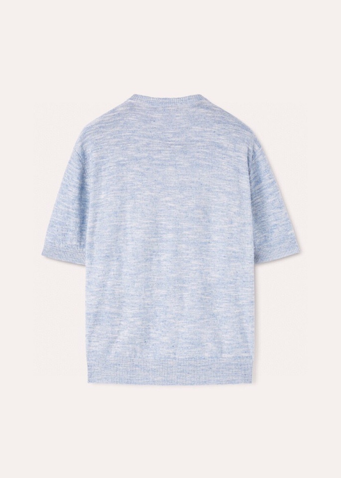 loro Piana 诺悠翩雅loro Pianass 早春新品\nTori男士短袖圆领T恤针织衫，亚麻