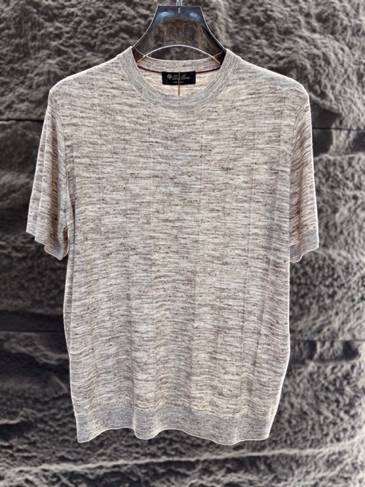 loro Piana 诺悠翩雅loro Pianass 早春新品\nTori男士短袖圆领T恤针织衫，亚麻