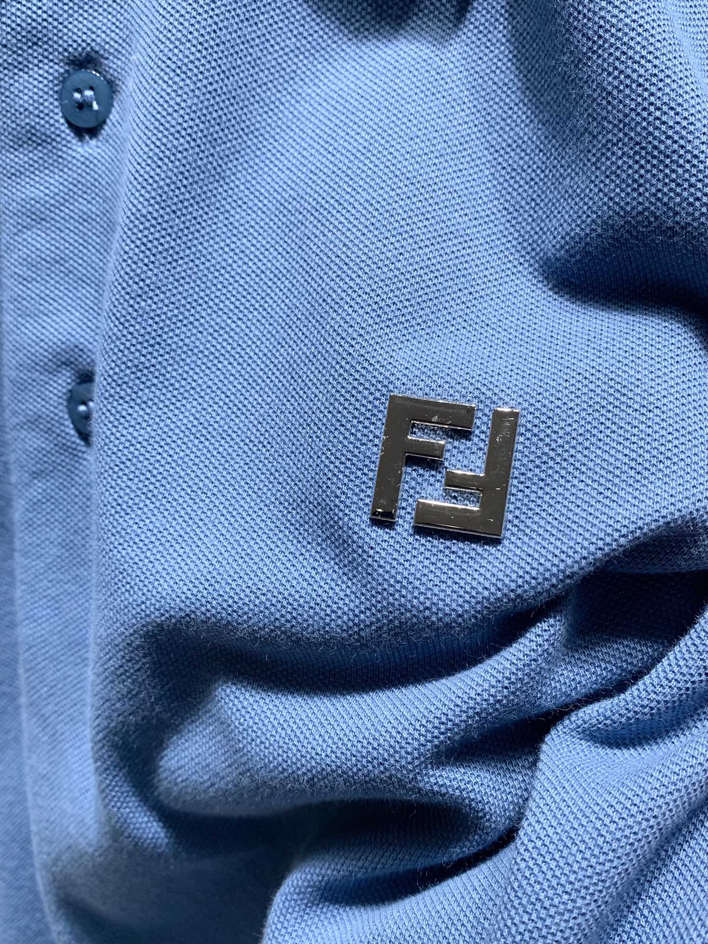 Fendi 不退换 Fendi 金属FF徽标Polo衫