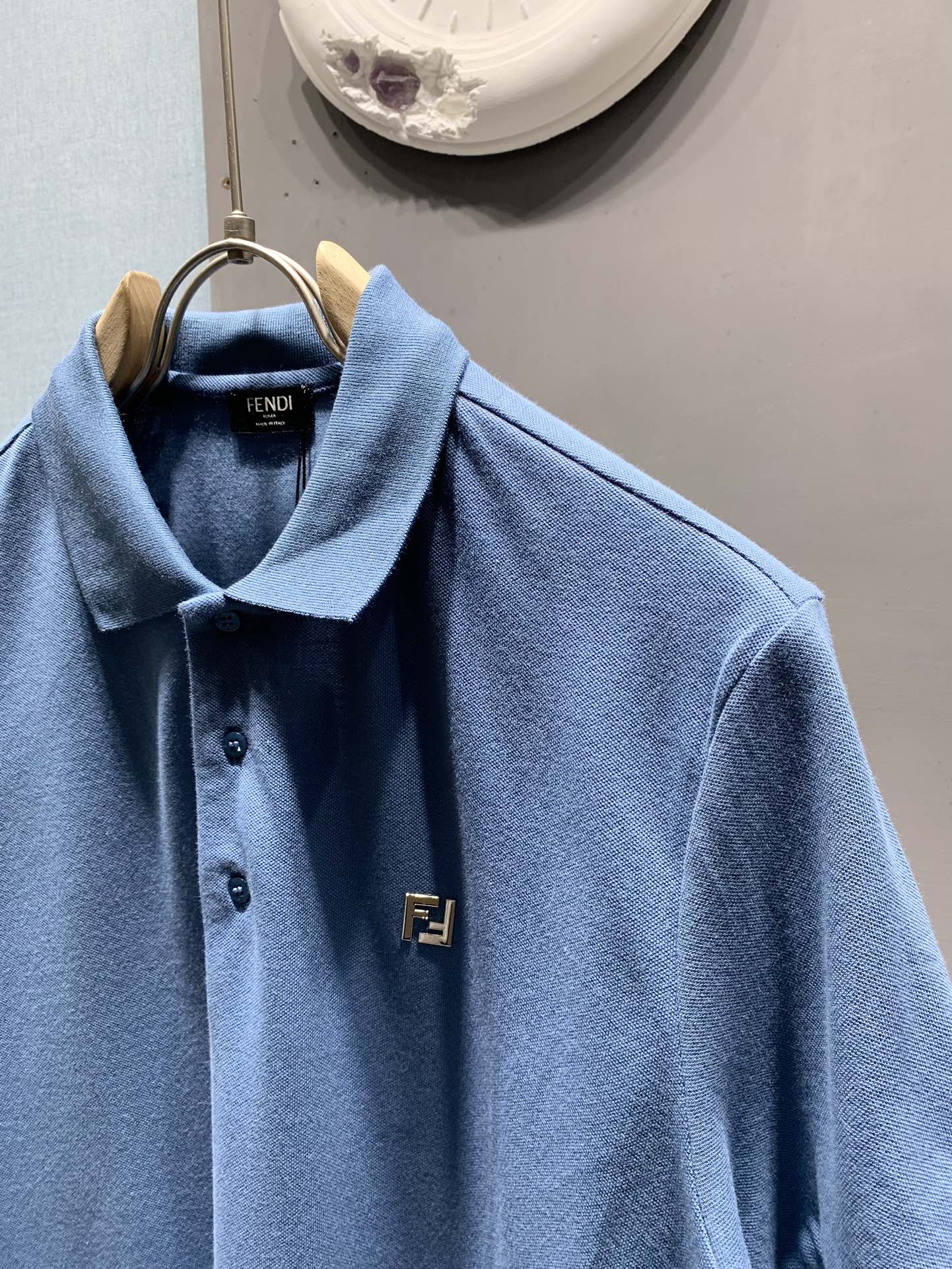 Fendi 不退换 Fendi 金属FF徽标Polo衫
