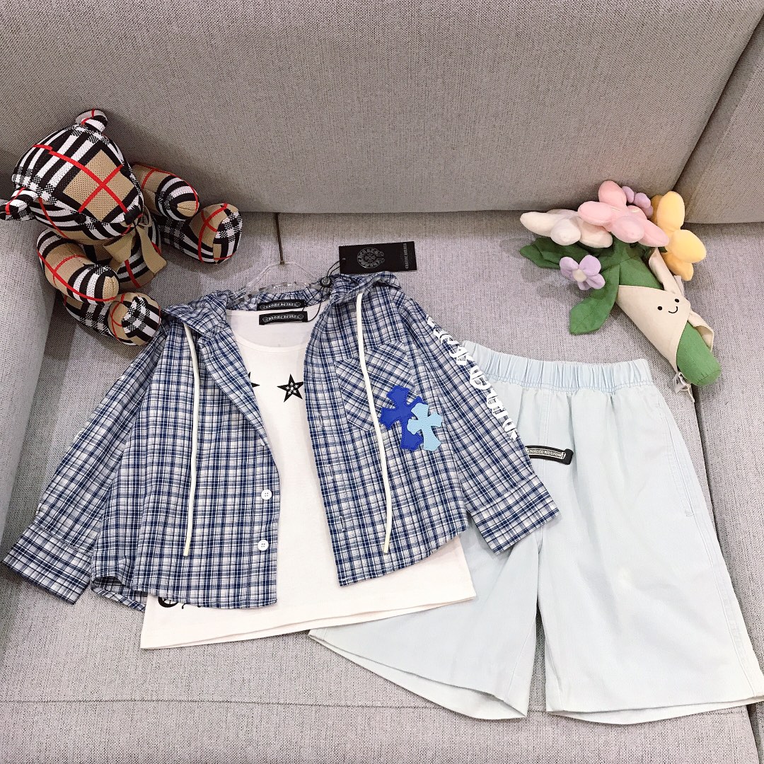 Alta costura solo cambio de talla Conjunto de chaleco Camisa Chaqueta Tamaño: 100-160 CH Traje ligero de verano Croixin…