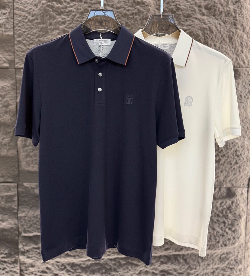 brunello Cucinelli bc 2026ss 早春新品\n男士(棉质+桑蚕丝)混纺材质，短袖