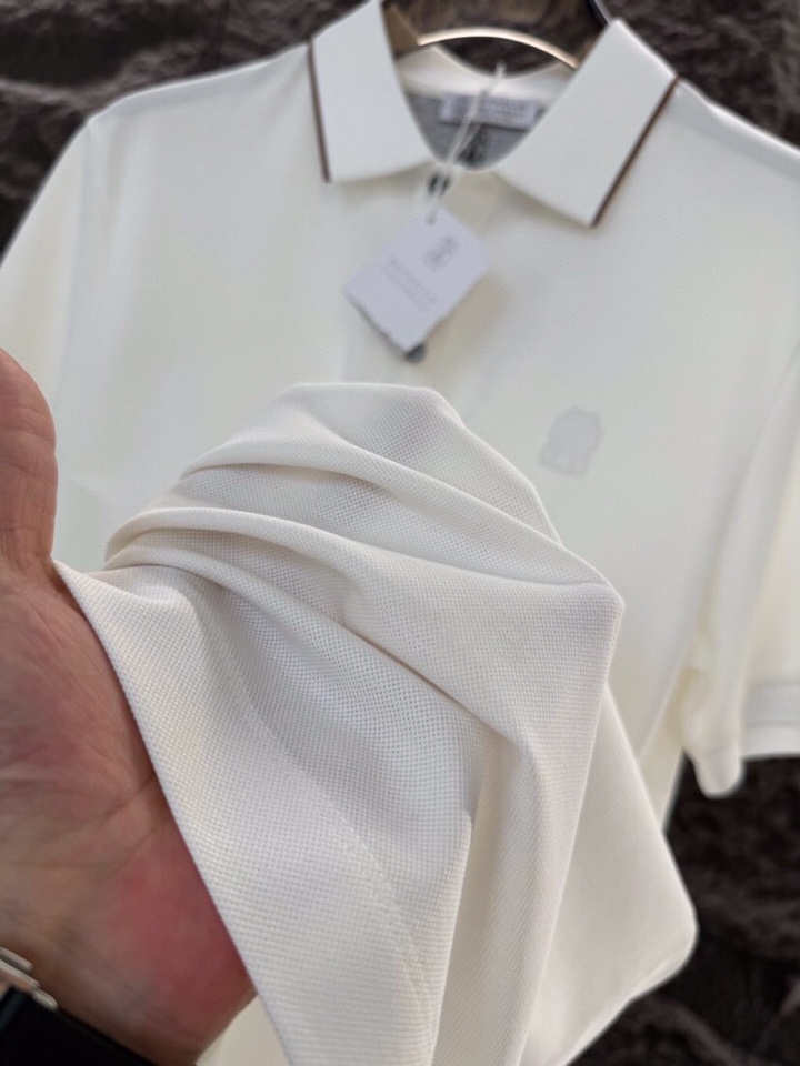 brunello Cucinelli bc 2026ss 早春新品\n男士(棉质+桑蚕丝)混纺材质，短袖