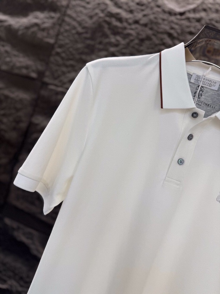 brunello Cucinelli bc 2026ss 早春新品\n男士(棉质+桑蚕丝)混纺材质，短袖