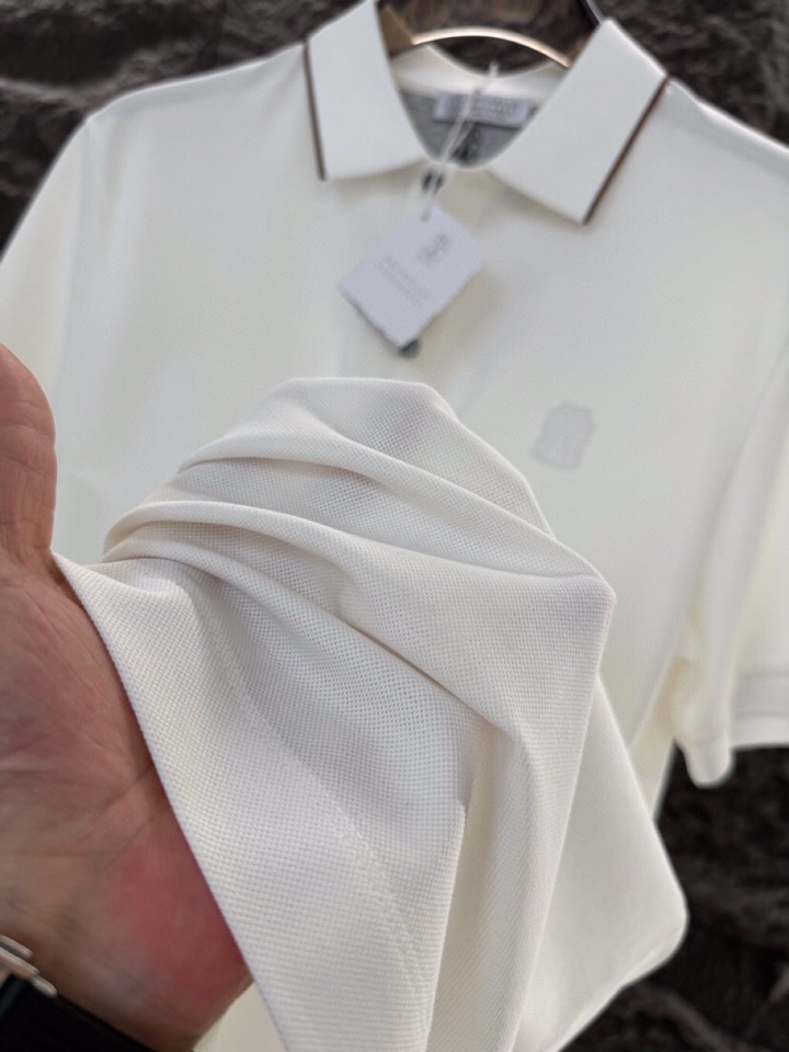 brunello Cucinelli bc 2026ss 早春新品\n男士(棉质+桑蚕丝)混纺材质，短袖