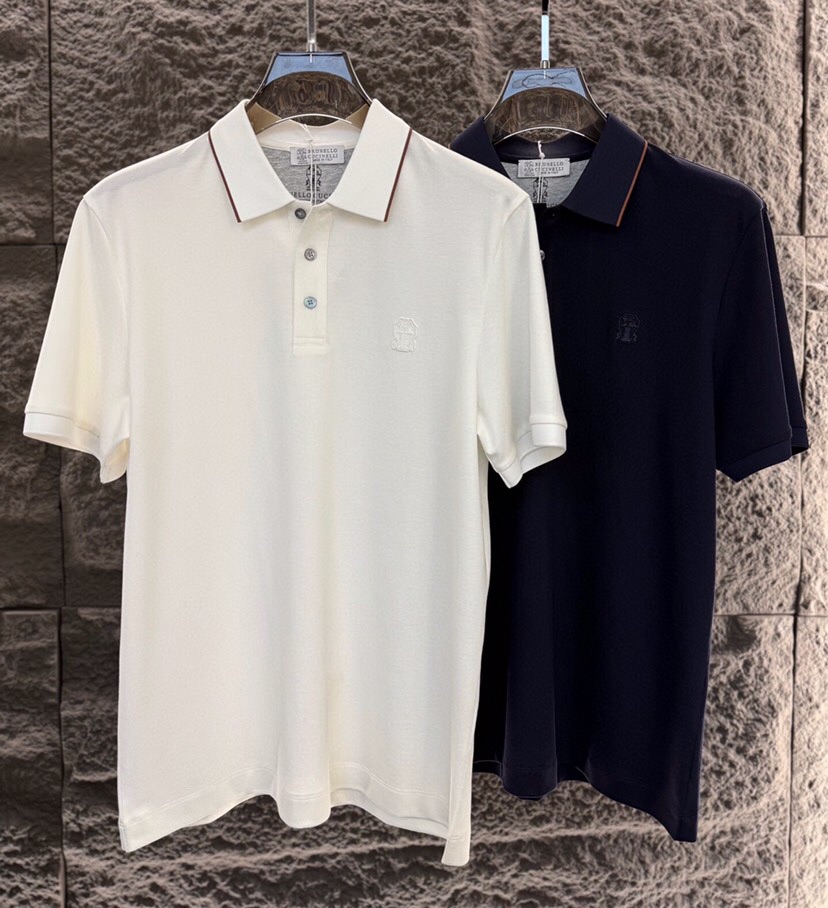 brunello Cucinelli bc 2026ss 早春新品\n男士(棉质+桑蚕丝)混纺材质，短袖