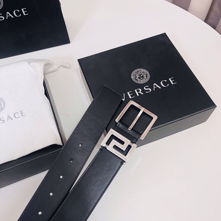 Versace 宽度：𝟰 𝟬𝗰𝗺 范思哲 VERSACE « 配全套 原包装 » 进口 小牛皮+精品纯铜扣 针扣系列 官网在售新款对版开模