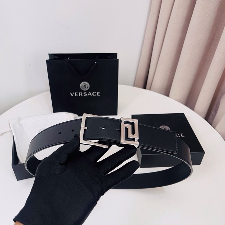 Versace 宽度：𝟰 𝟬𝗰𝗺 范思哲 VERSACE « 配全套 原包装 » 进口 小牛皮+精品纯铜扣 针扣系列 官网在售新款对版开模