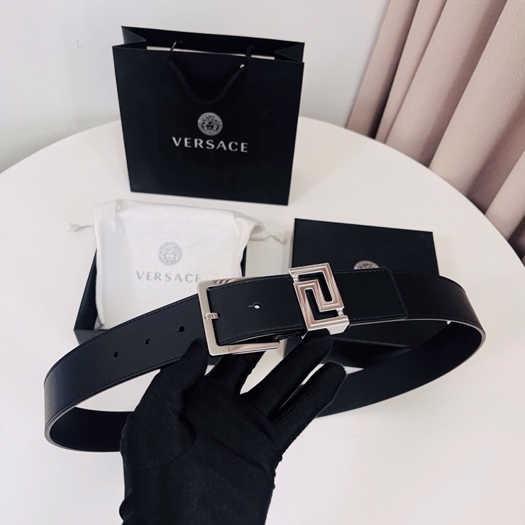 Versace 宽度：𝟰 𝟬𝗰𝗺 范思哲 VERSACE « 配全套 原包装 » 进口 小牛皮+精品纯铜扣 针扣系列 官网在售新款对版开模