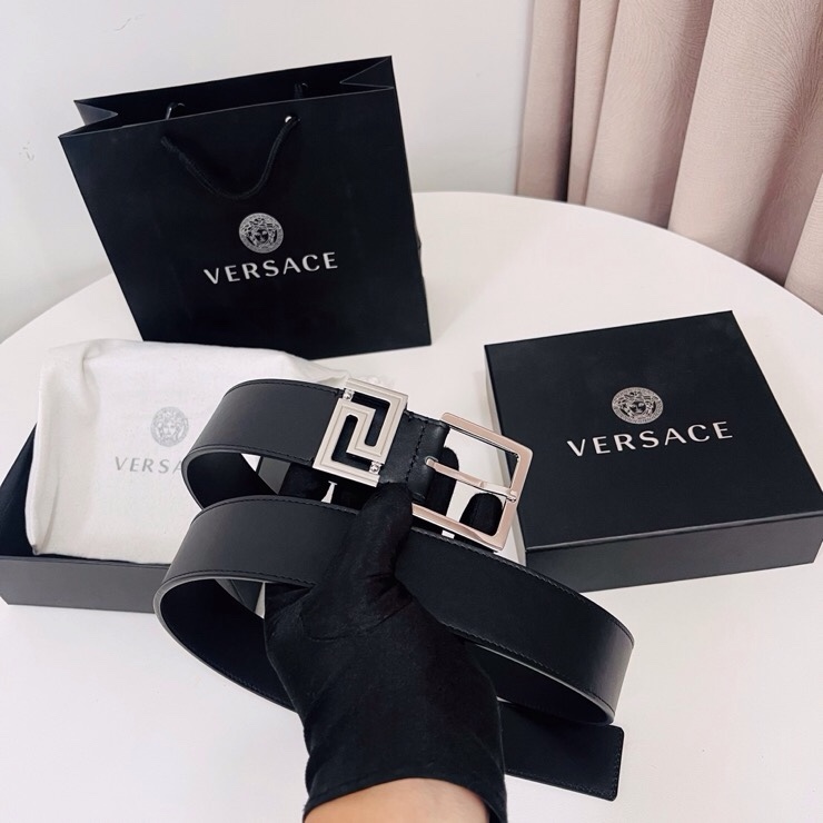 Versace 宽度：𝟰 𝟬𝗰𝗺 范思哲 VERSACE « 配全套 原包装 » 进口 小牛皮+精品纯铜扣 针扣系列 官网在售新款对版开模