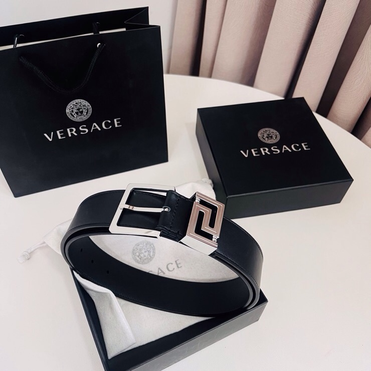 Versace 宽度：𝟰 𝟬𝗰𝗺 范思哲 VERSACE « 配全套 原包装 » 进口 小牛皮+精品纯铜扣 针扣系列 官网在售新款对版开模