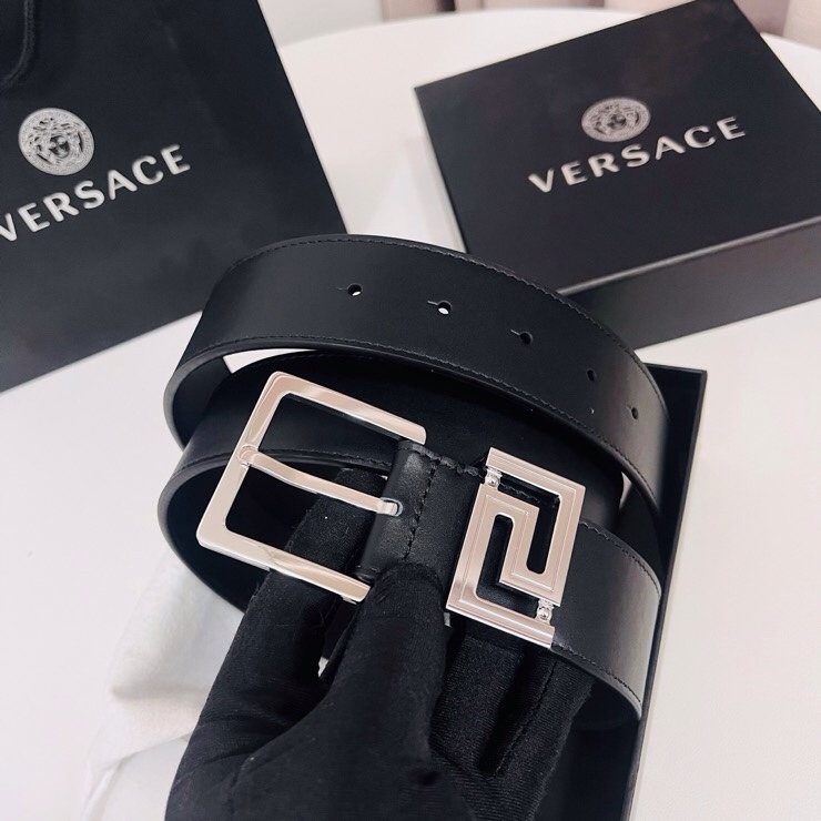 Versace 宽度：𝟰 𝟬𝗰𝗺 范思哲 VERSACE « 配全套 原包装 » 进口 小牛皮+精品纯铜扣 针扣系列 官网在售新款对版开模