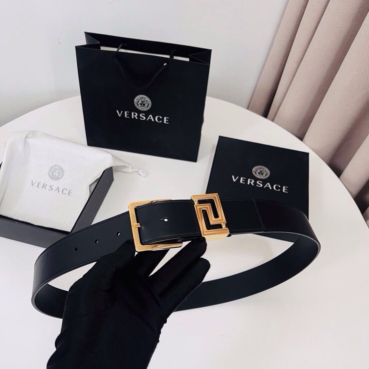 Versace 宽度：𝟰 𝟬𝗰𝗺 范思哲 VERSACE « 配全套 原包装 » 进口 小牛皮+精品纯铜扣 针扣系列 官网在售新款对版开模