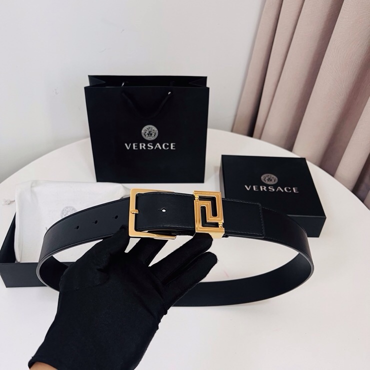Versace 宽度：𝟰 𝟬𝗰𝗺 范思哲 VERSACE « 配全套 原包装 » 进口 小牛皮+精品纯铜扣 针扣系列 官网在售新款对版开模
