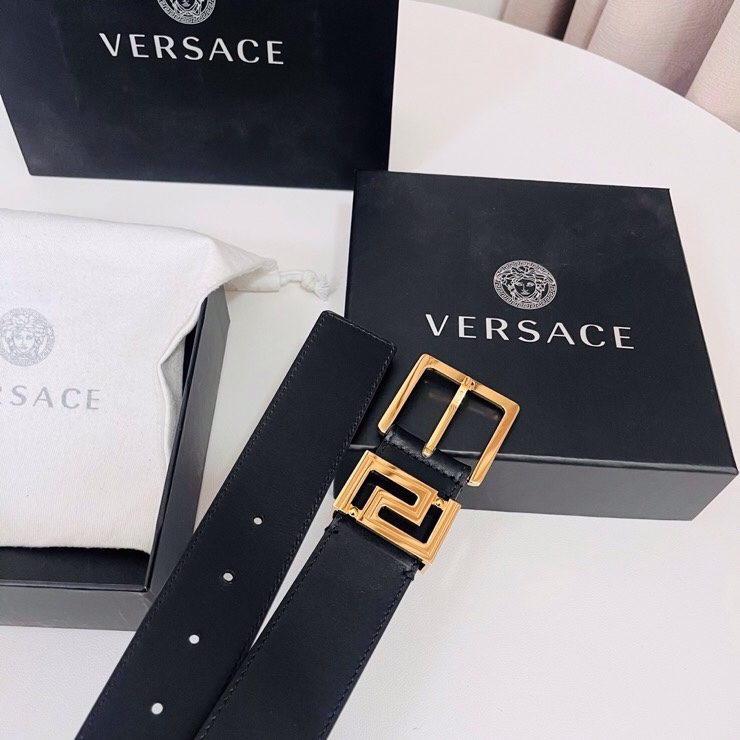 Versace 宽度：𝟰 𝟬𝗰𝗺 范思哲 VERSACE « 配全套 原包装 » 进口 小牛皮+精品纯铜扣 针扣系列 官网在售新款对版开模