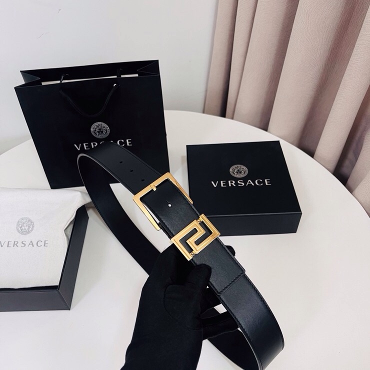 Versace 宽度：𝟰 𝟬𝗰𝗺 范思哲 VERSACE « 配全套 原包装 » 进口 小牛皮+精品纯铜扣 针扣系列 官网在售新款对版开模