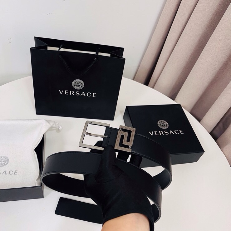 Versace 宽度：𝟰 𝟬𝗰𝗺 范思哲 VERSACE « 配全套 原包装 » 进口 小牛皮+精品纯铜扣 针扣系列 官网在售新款对版开模