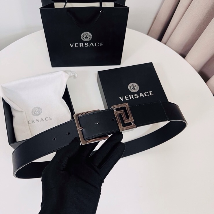 Versace 宽度：𝟰 𝟬𝗰𝗺 范思哲 VERSACE « 配全套 原包装 » 进口 小牛皮+精品纯铜扣 针扣系列 官网在售新款对版开模