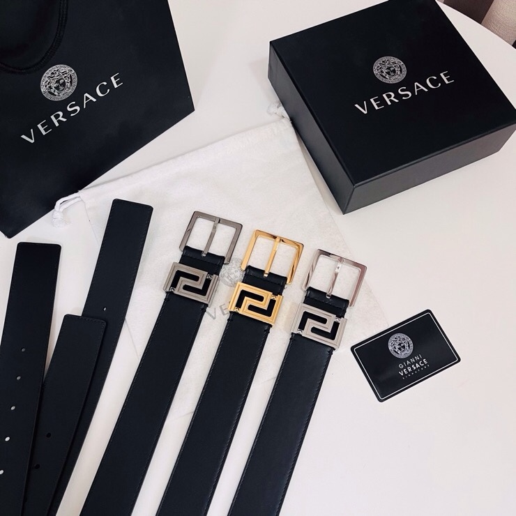 Versace 宽度：𝟰 𝟬𝗰𝗺 范思哲 VERSACE « 配全套 原包装 » 进口 小牛皮+精品纯铜扣 针扣系列 官网在售新款对版开模