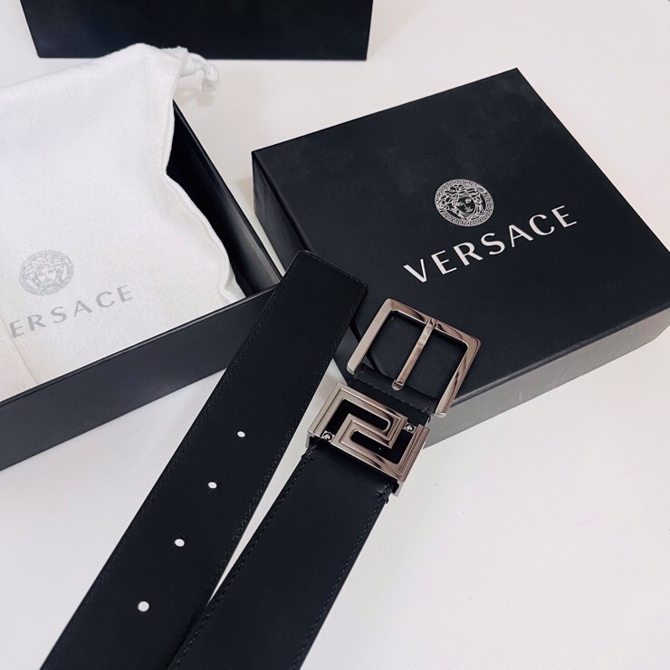 Versace 宽度：𝟰 𝟬𝗰𝗺 范思哲 VERSACE « 配全套 原包装 » 进口 小牛皮+精品纯铜扣 针扣系列 官网在售新款对版开模