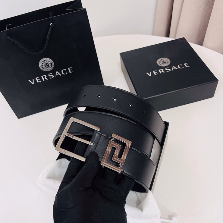 Versace 宽度：𝟰 𝟬𝗰𝗺 范思哲 VERSACE « 配全套 原包装 » 进口 小牛皮+精品纯铜扣 针扣系列 官网在售新款对版开模