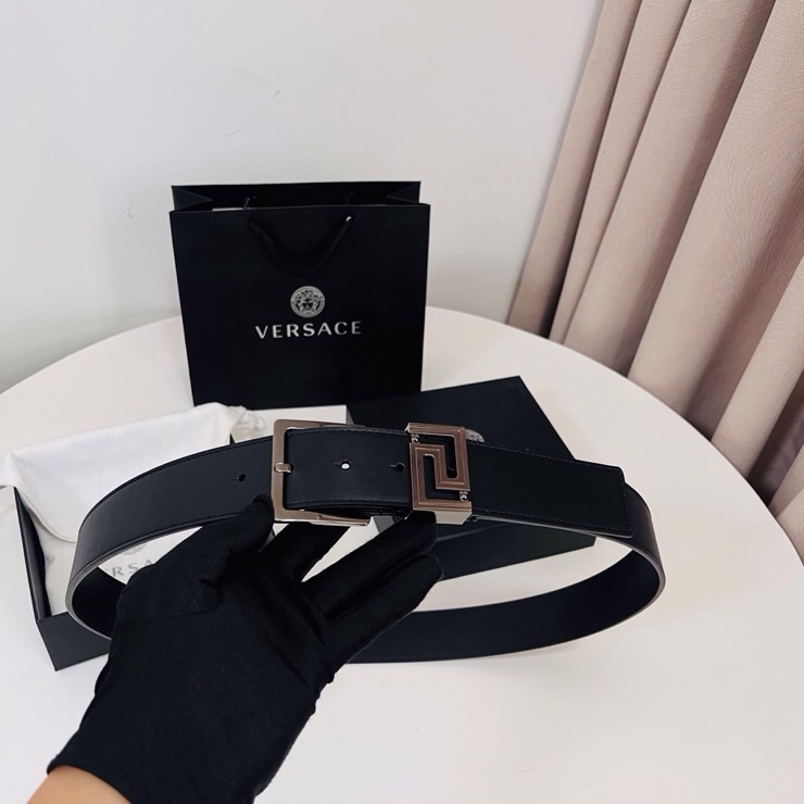 Versace 宽度：𝟰 𝟬𝗰𝗺 范思哲 VERSACE « 配全套 原包装 » 进口 小牛皮+精品纯铜扣 针扣系列 官网在售新款对版开模