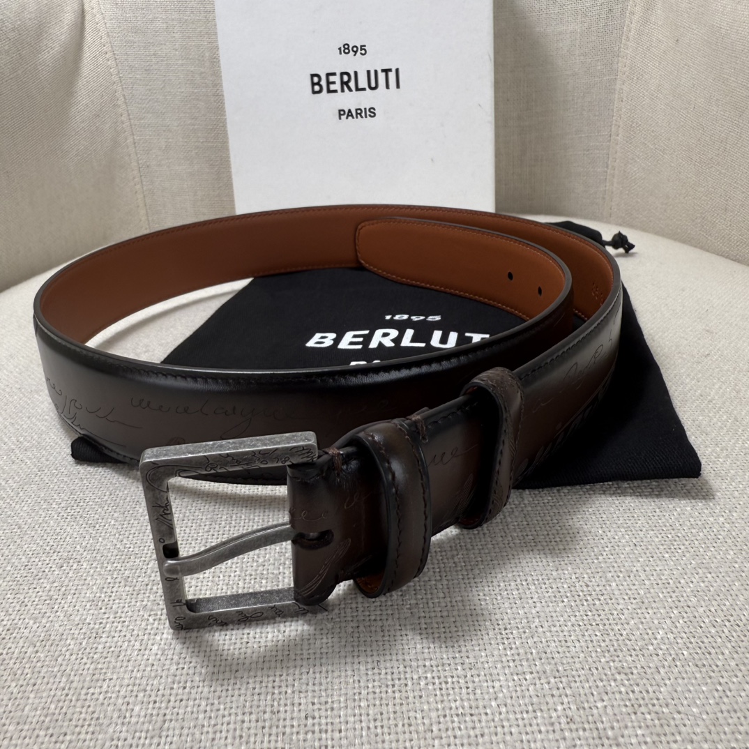 3.5宽Berluti 布鲁提 最新款男士腰带